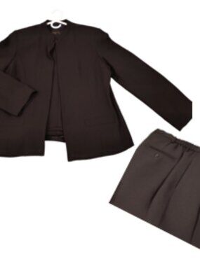 Karen Scott Small Collar Pant Suite Size 14 Black